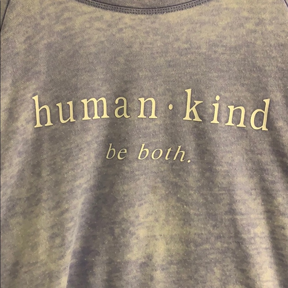 Human Kind. Be Both cold shoulder sweater.